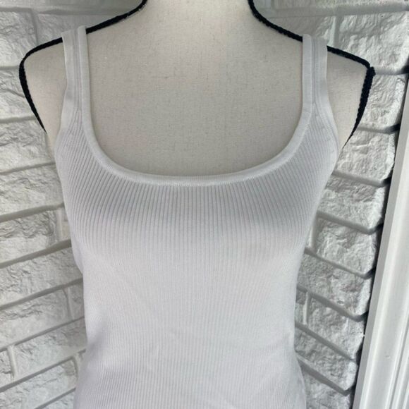 White Ribbed Tank Top - Picture 3 of 5